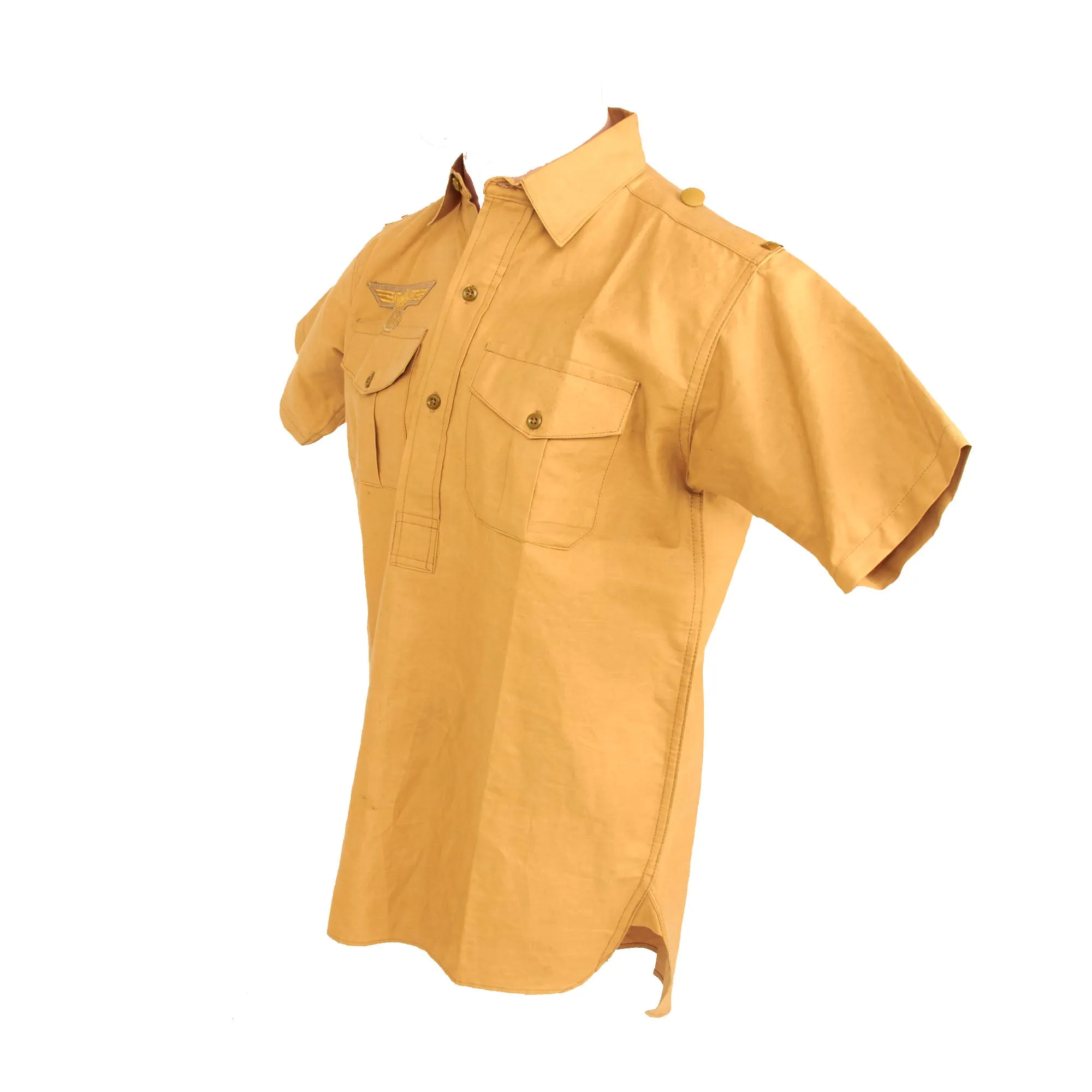 Original German WWII Kriegsmarine Tropical Coastal Artillery Short Sleeve Field Shirt - dated 1942