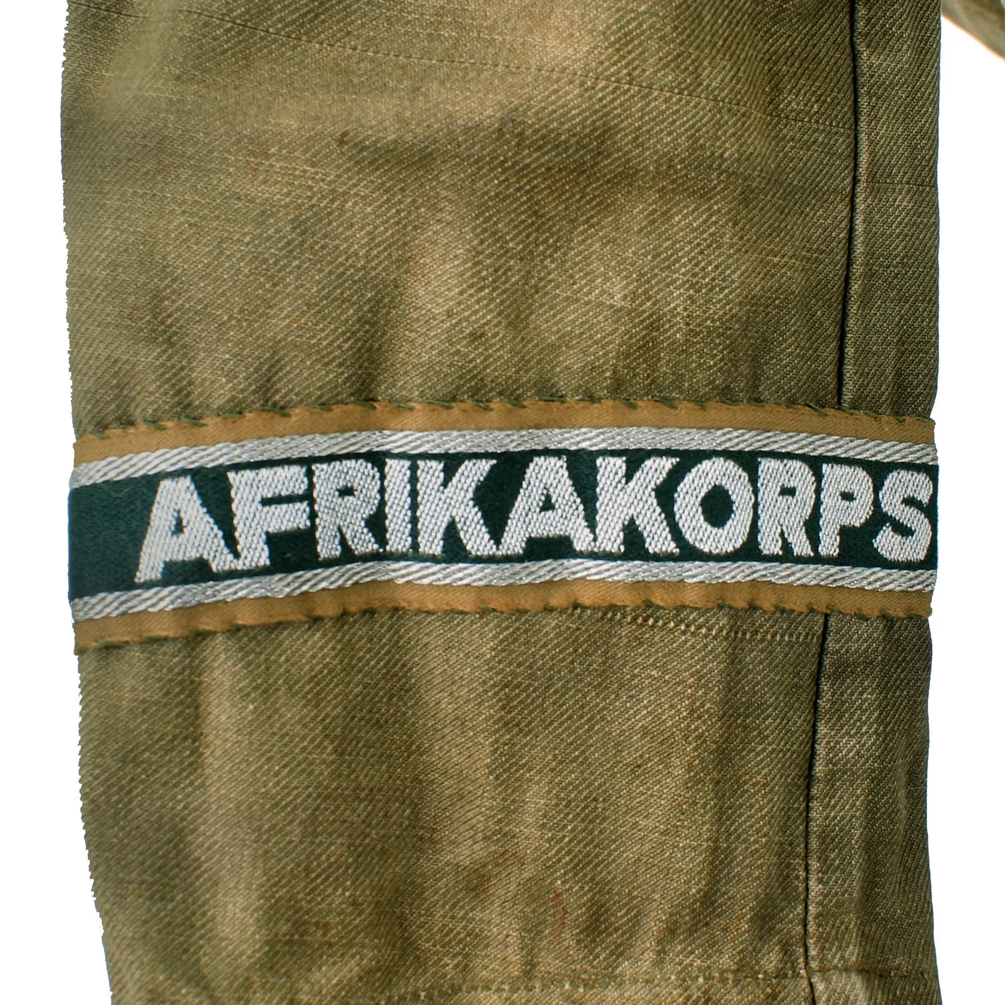 Original German WWII U.S. P.O.W. Afrika Korps Panzergrenadier NCO M41 Tropical Tunic with Post War Re-attached Insignia