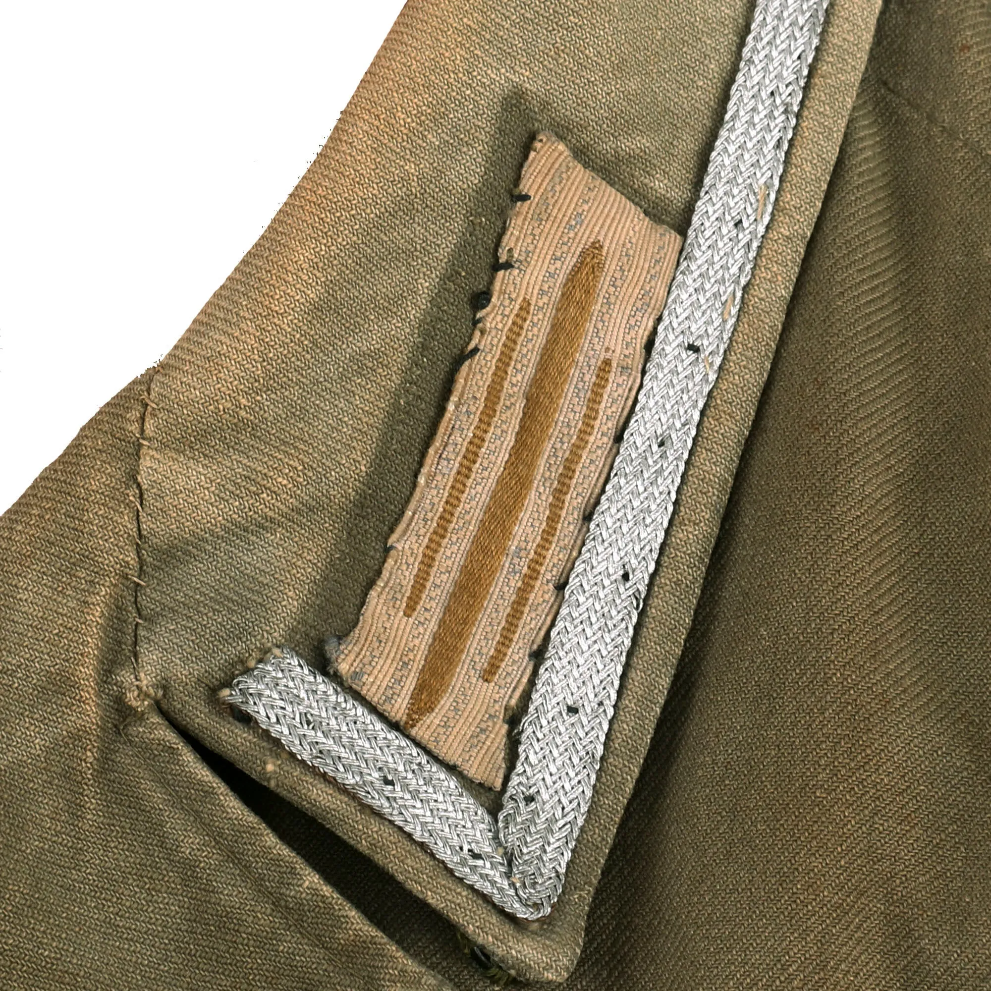 Original German WWII U.S. P.O.W. Afrika Korps Panzergrenadier NCO M41 Tropical Tunic with Post War Re-attached Insignia