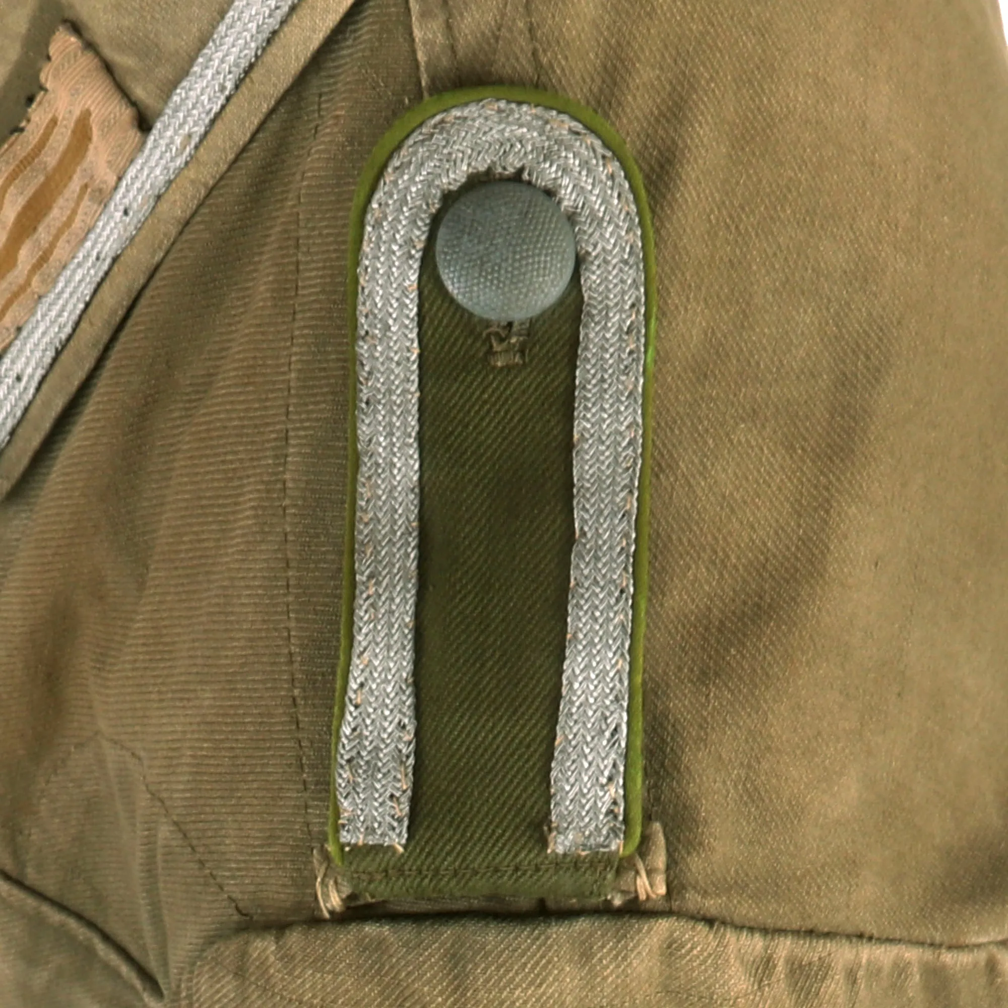 Original German WWII U.S. P.O.W. Afrika Korps Panzergrenadier NCO M41 Tropical Tunic with Post War Re-attached Insignia