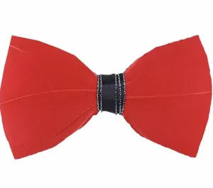 Red Handmade Feather Bowtie