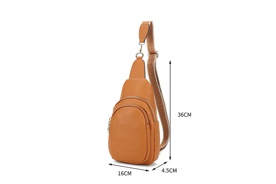 Sling Bags for Women Crossbody, Fanny Waist Packs, Trendy Chest Bag with Adjustable wide Strap - Stone