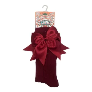 Soft Touch - long bow socks, deep red