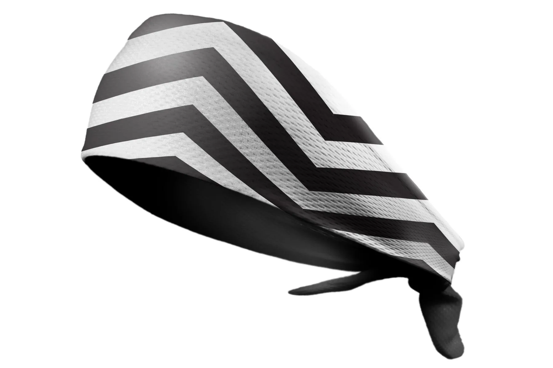 Tie Back Reversible Chevron Black Solid Black (SKU 7552)