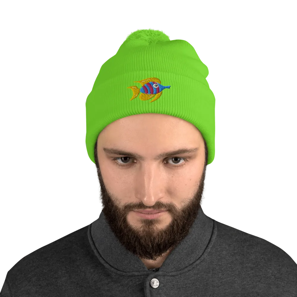 Tropical Fish Beanie with Pom-Pom (Adult)