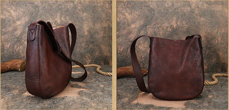 Vintage Womens Leather Tote Handbags Black Leather Shoulder Bag