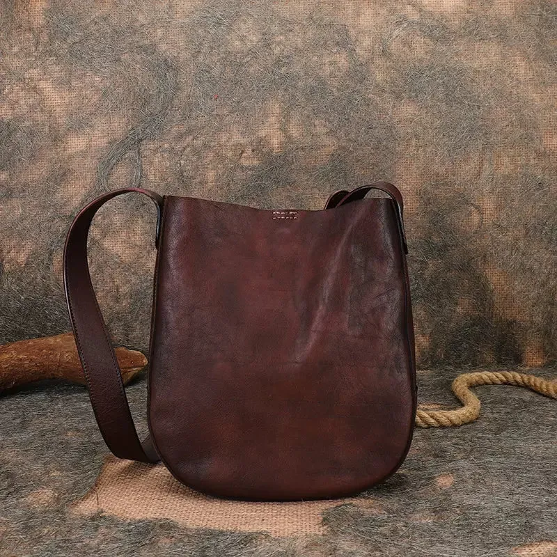 Vintage Womens Leather Tote Handbags Black Leather Shoulder Bag