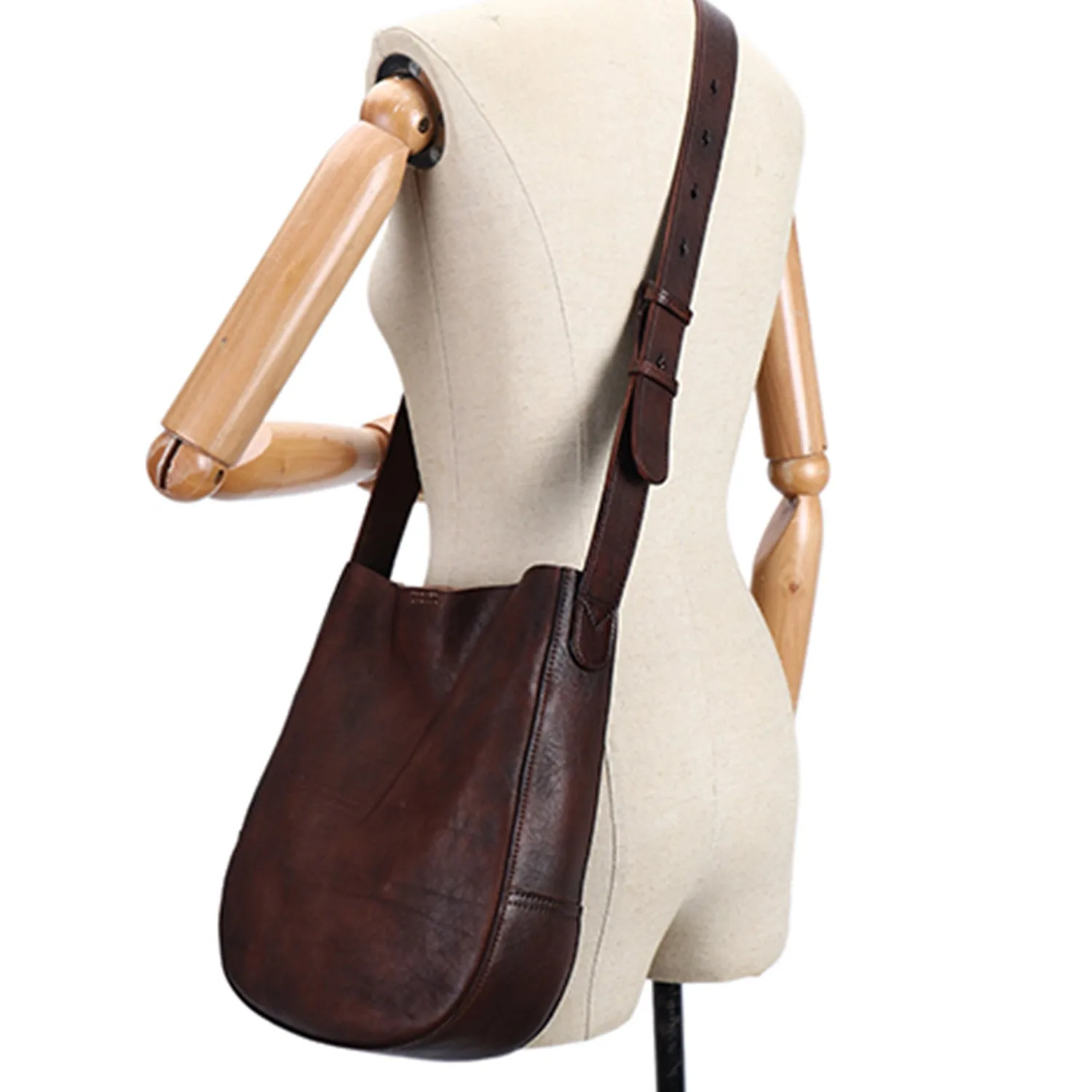Vintage Womens Leather Tote Handbags Black Leather Shoulder Bag