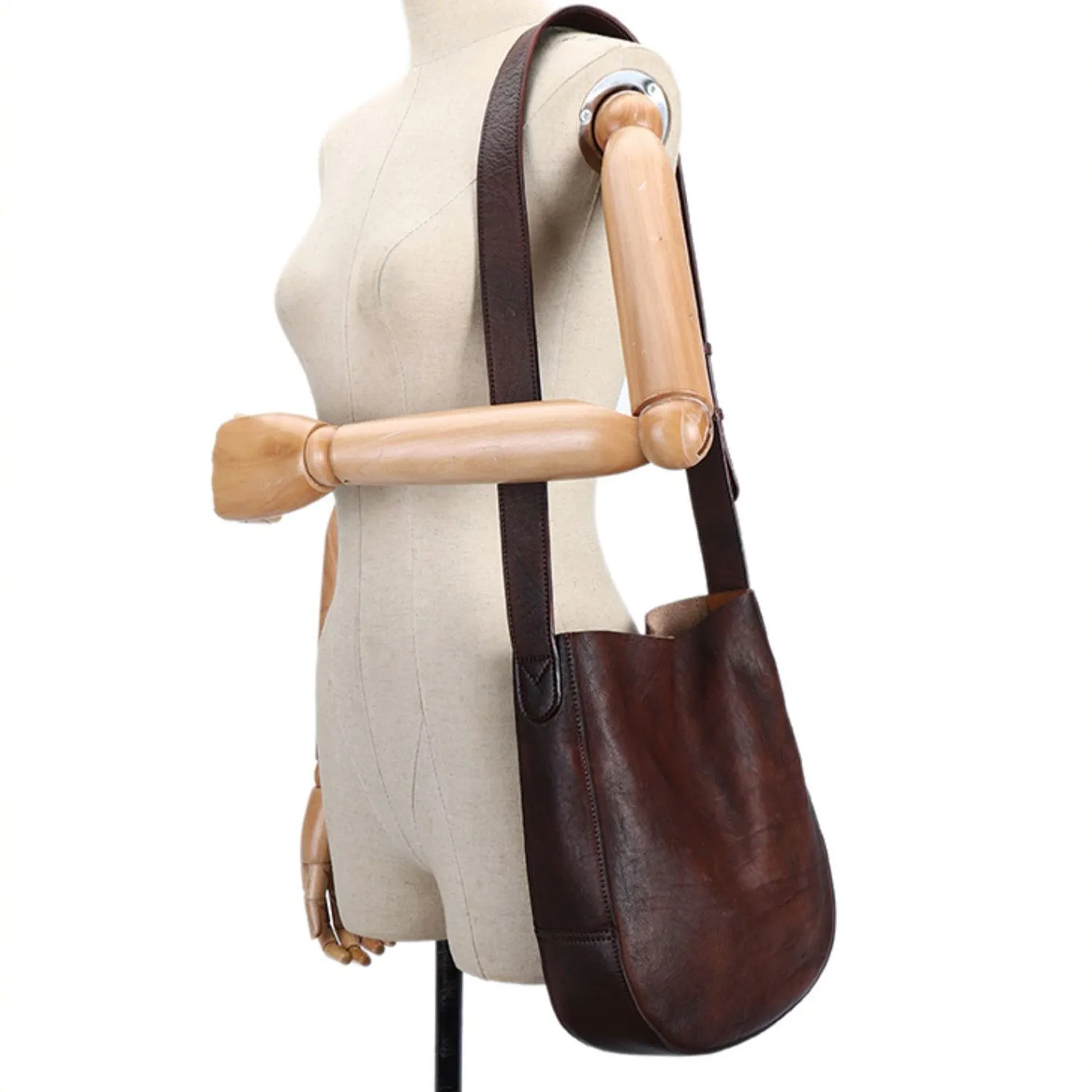 Vintage Womens Leather Tote Handbags Black Leather Shoulder Bag