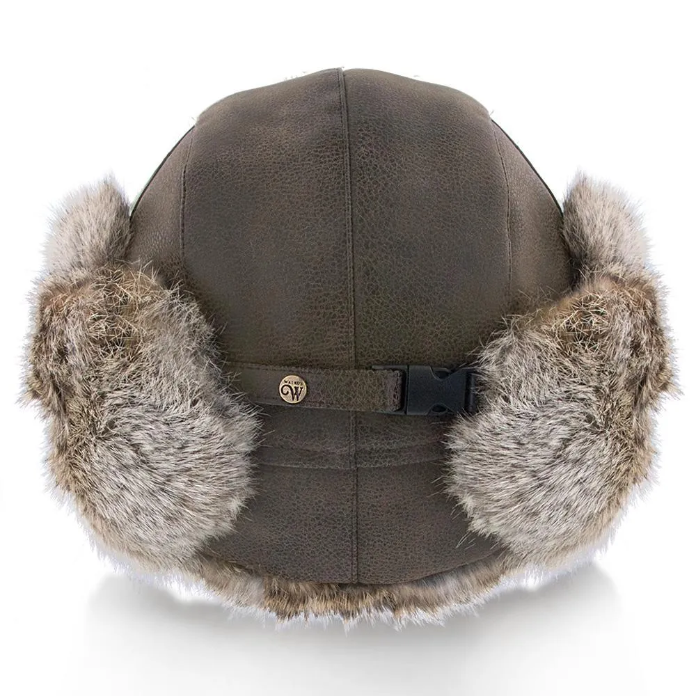 Walrus Hats Genuine Rabbit Fur Brown Trapper Hat