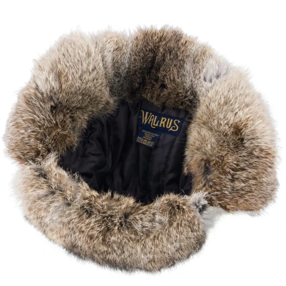 Walrus Hats Genuine Rabbit Fur Brown Trapper Hat