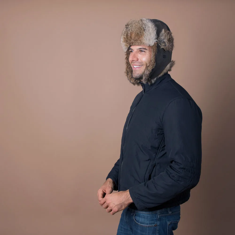 Walrus Hats Genuine Rabbit Fur Brown Trapper Hat