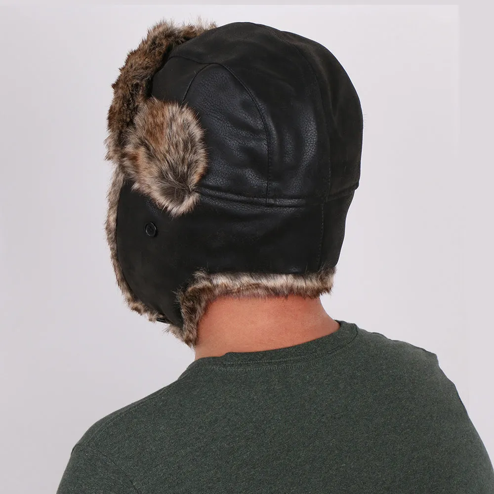Walrus Hats Genuine Rabbit Fur Brown Trapper Hat